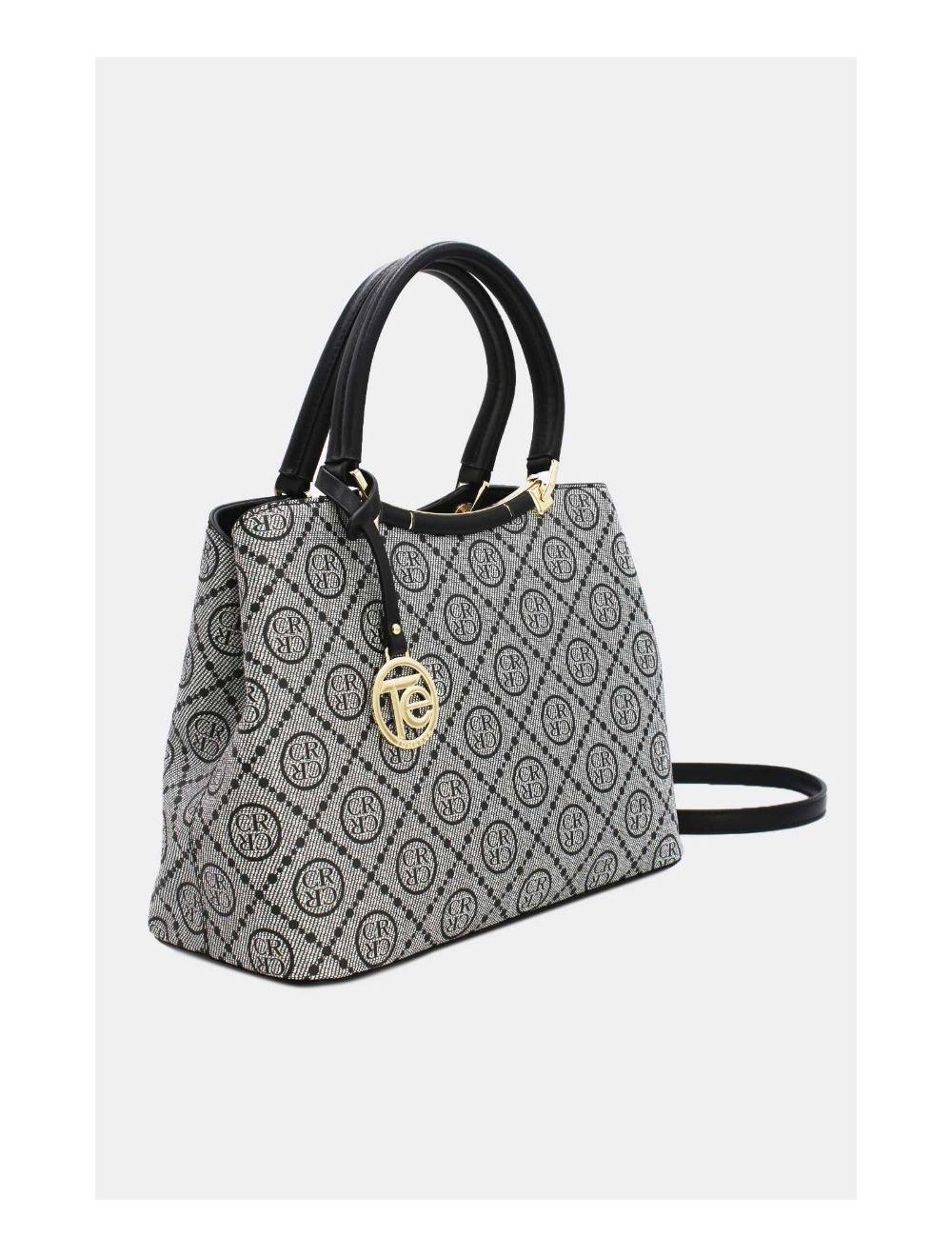 Tom&eva Sac A Main Multi Compartiments Monogramme 22B-5665-Black