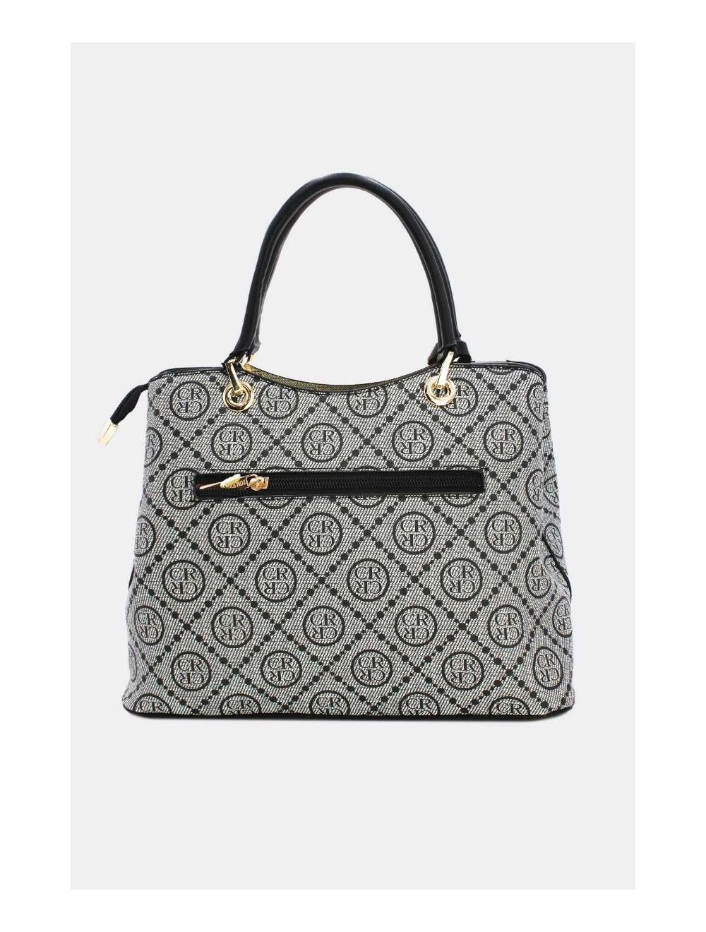 Tom&eva Sac A Main Multi Compartiments Monogramme 22B-5665-Black