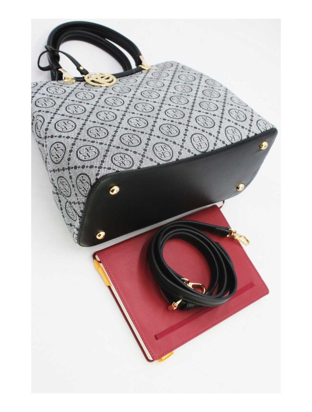 tom&eva Sac a Main Multi Compartiments Monogramme 22B-5665-Black