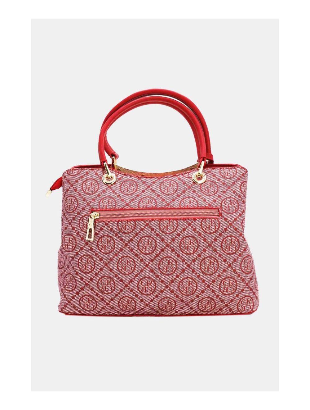 Tom&eva Sac A Main Multi Compartiments Monogramme 22B-5665-Red