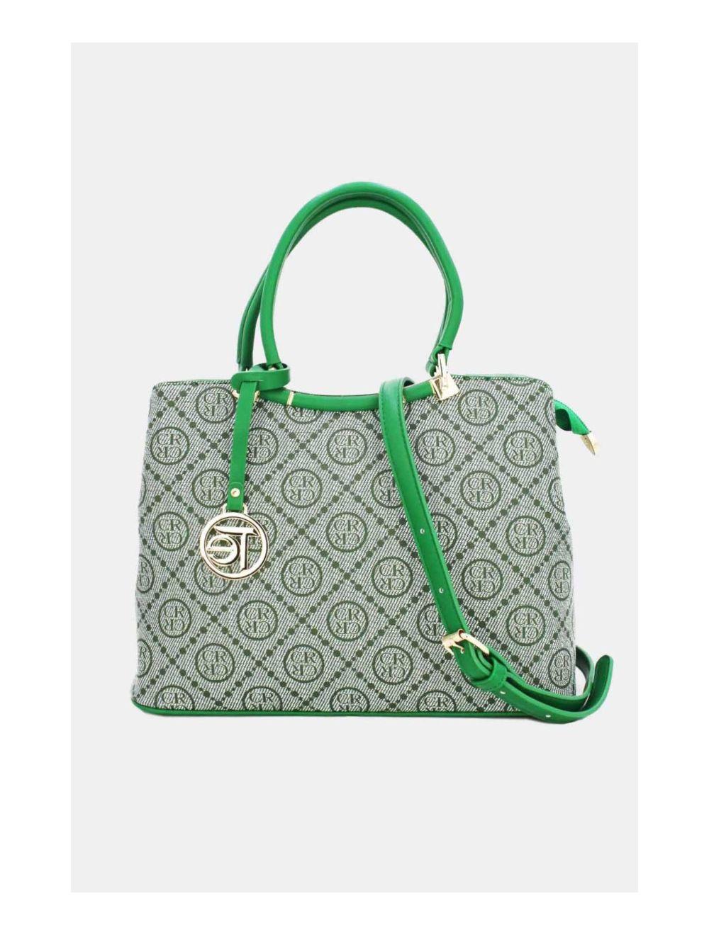 Tom&eva Sac A Main Multi Compartiments Monogramme 22B-5665-Green