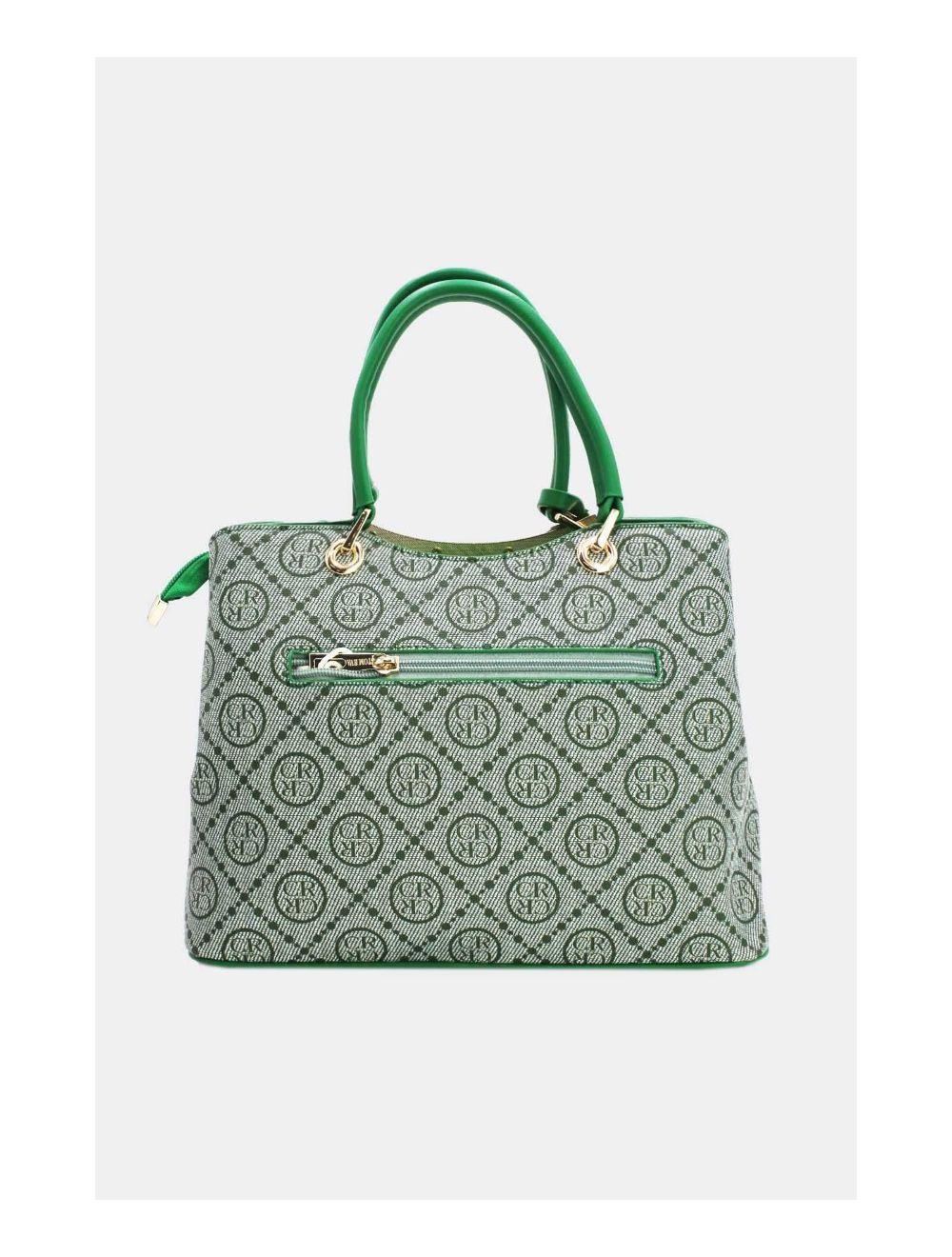 Tom&eva Sac A Main Multi Compartiments Monogramme 22B-5665-Green