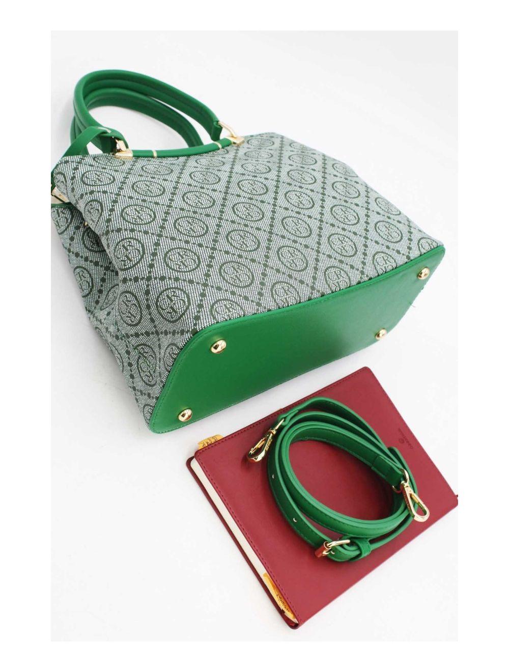 tom&eva Sac a Main Multi Compartiments Monogramme 22B-5665-Green