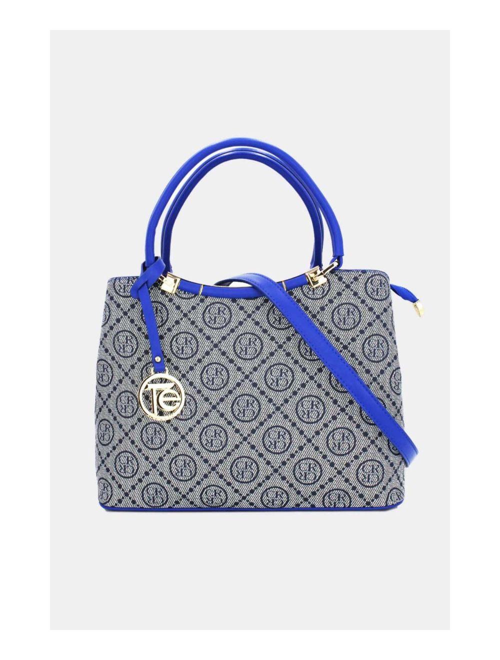 tom&eva Sac a Main Multi Compartiments Monogramme 22B-5665-Navy