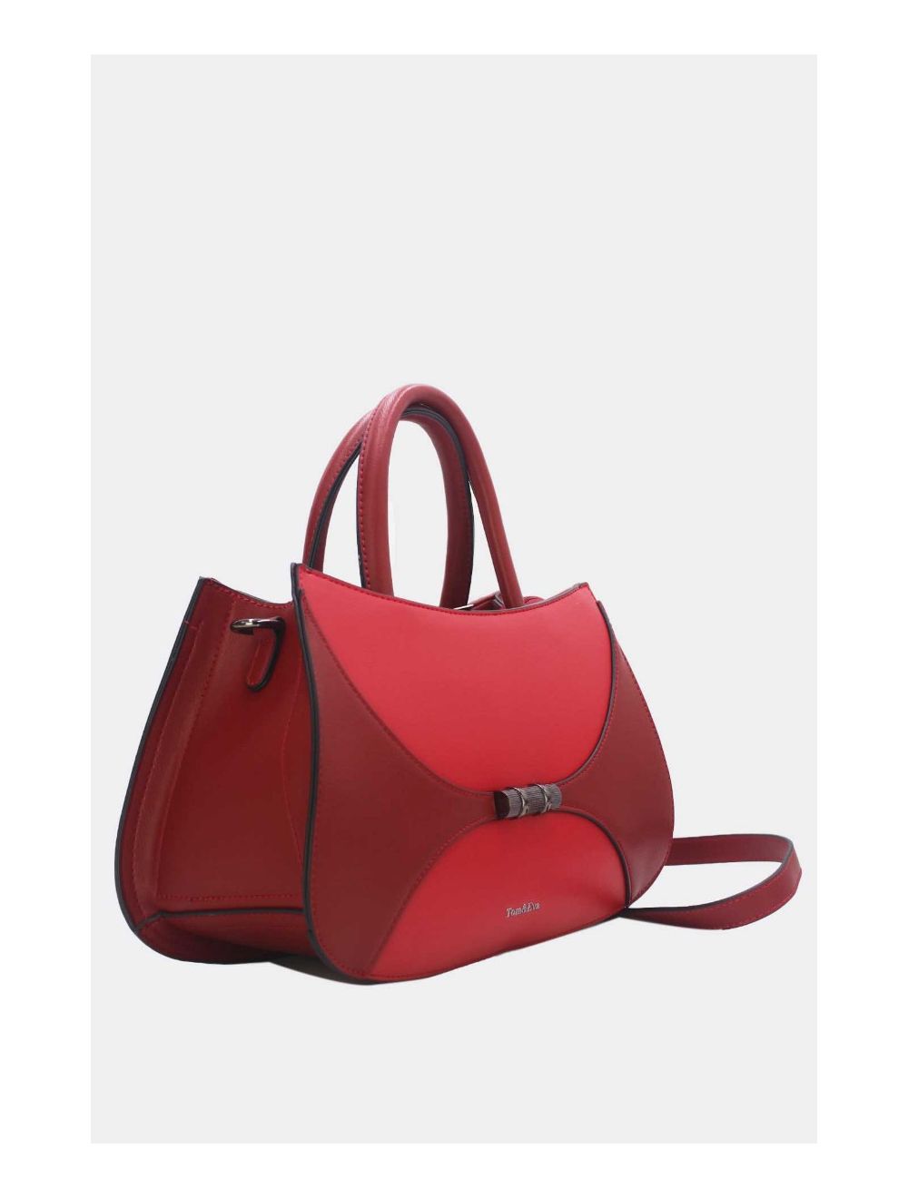 Tom&eva Sac à Main Patchwork Bicolore 24B-6026-Burgundy