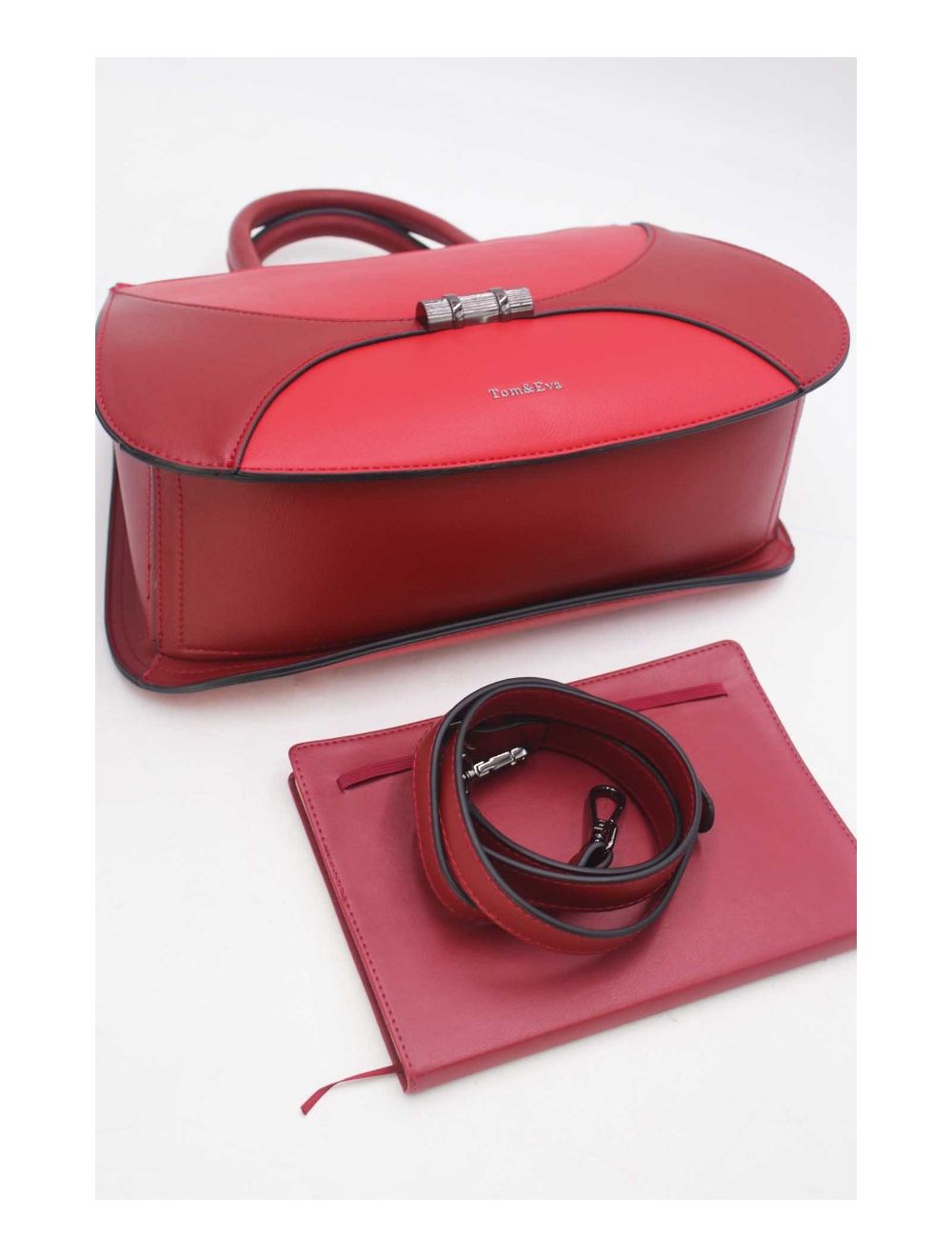 Tom&eva Sac à Main Patchwork Bicolore 24B-6026-Burgundy