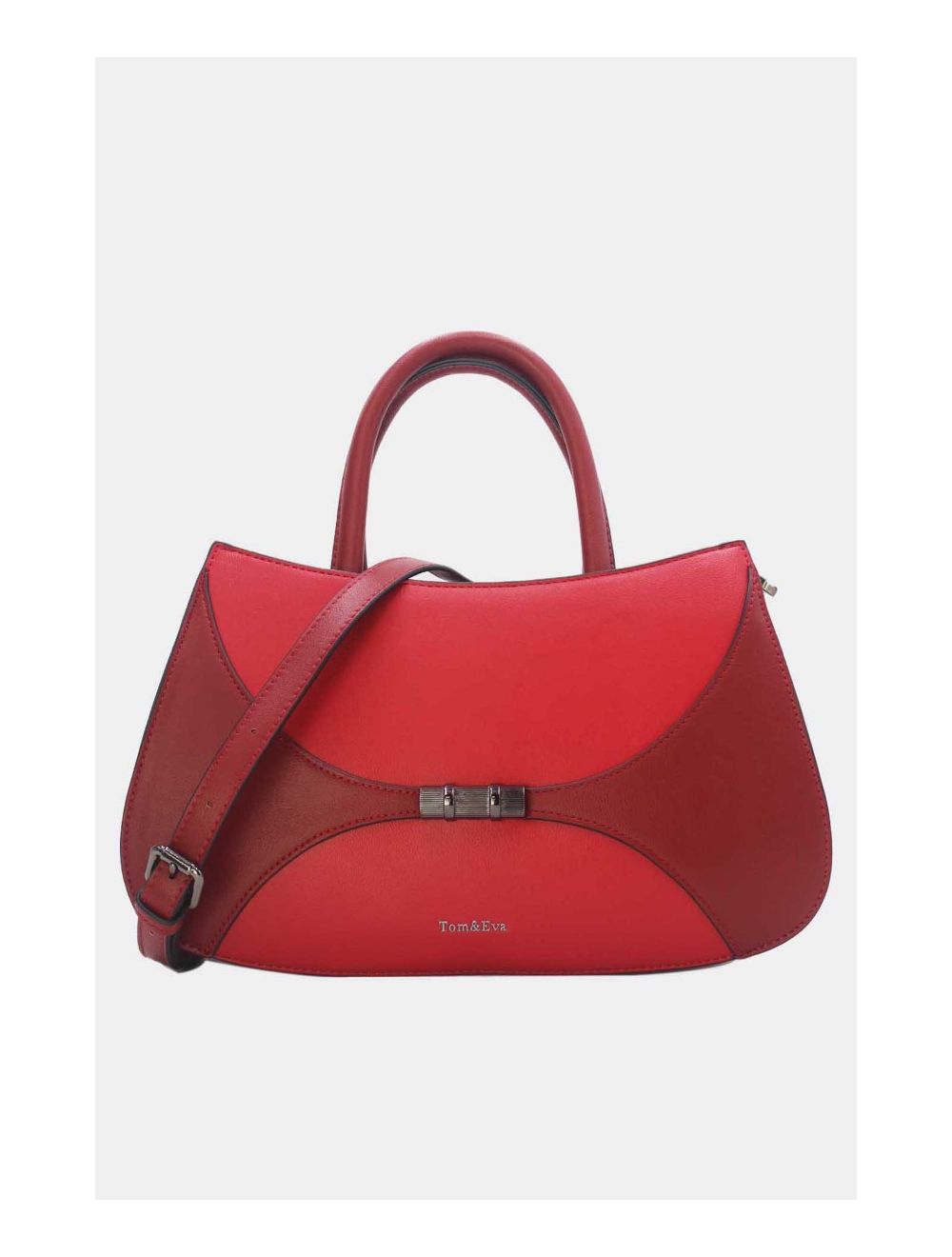 Tom&eva Sac à Main Patchwork Bicolore 24B-6026-Burgundy