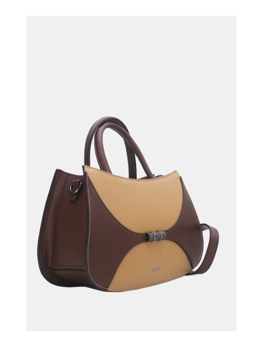 Tom&eva Sac à Main Patchwork Bicolore 24B-6026-Coffee/Khaki