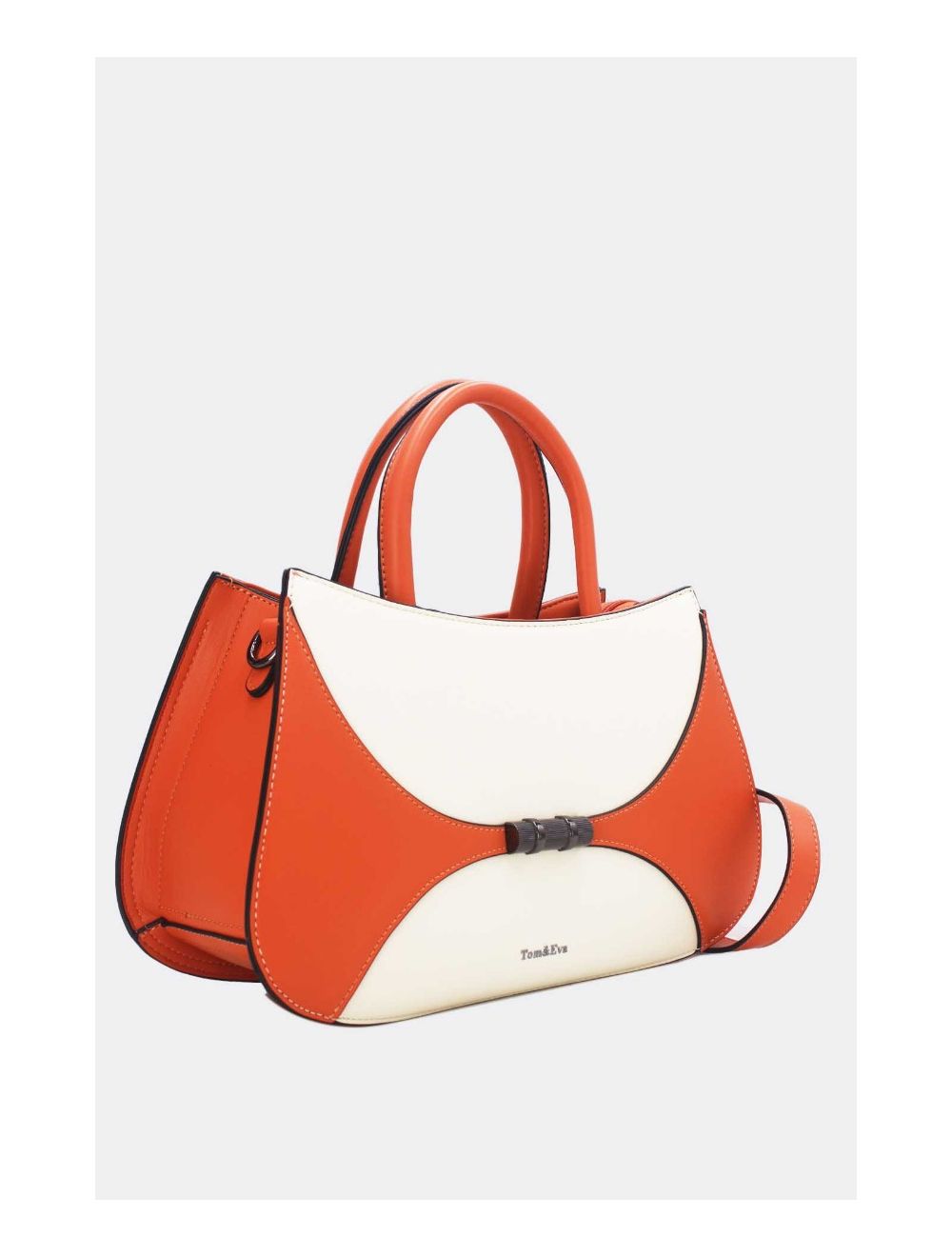 Tom&eva Sac à Main Patchwork Bicolore 24B-6026-Orange/White
