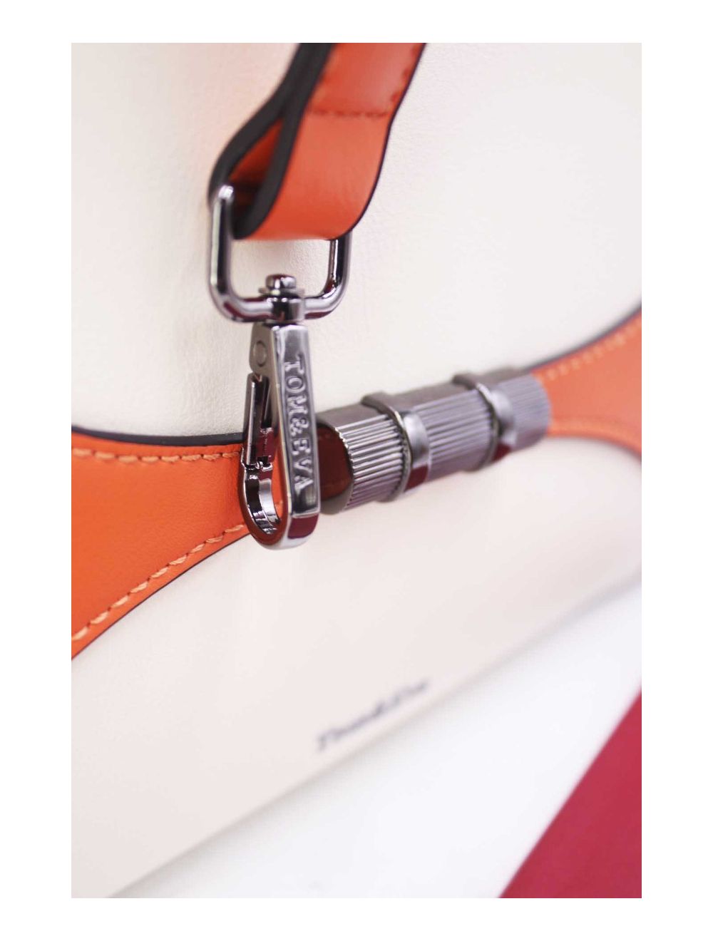 tom&eva Sac à Main Patchwork Bicolore 24B-6026-Orange/White