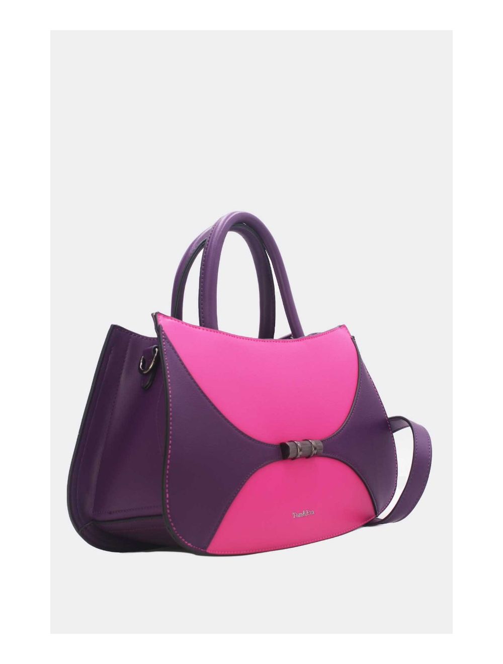 Tom&eva Sac à Main Patchwork Bicolore 24B-6026-Purple/Rose