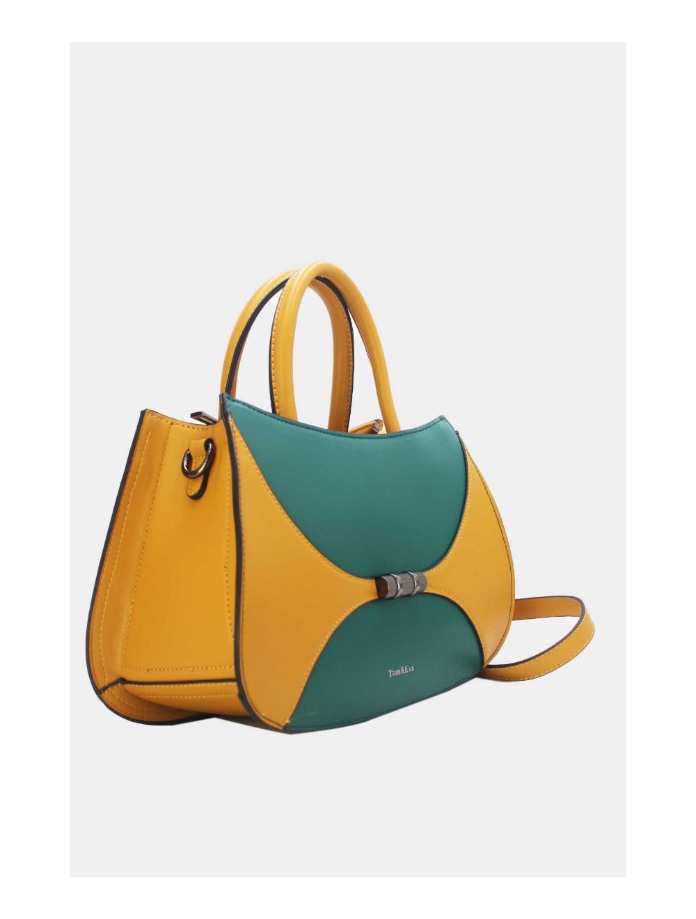 Tom&eva Sac à Main Patchwork Bicolore 24B-6026-Yellow/Green