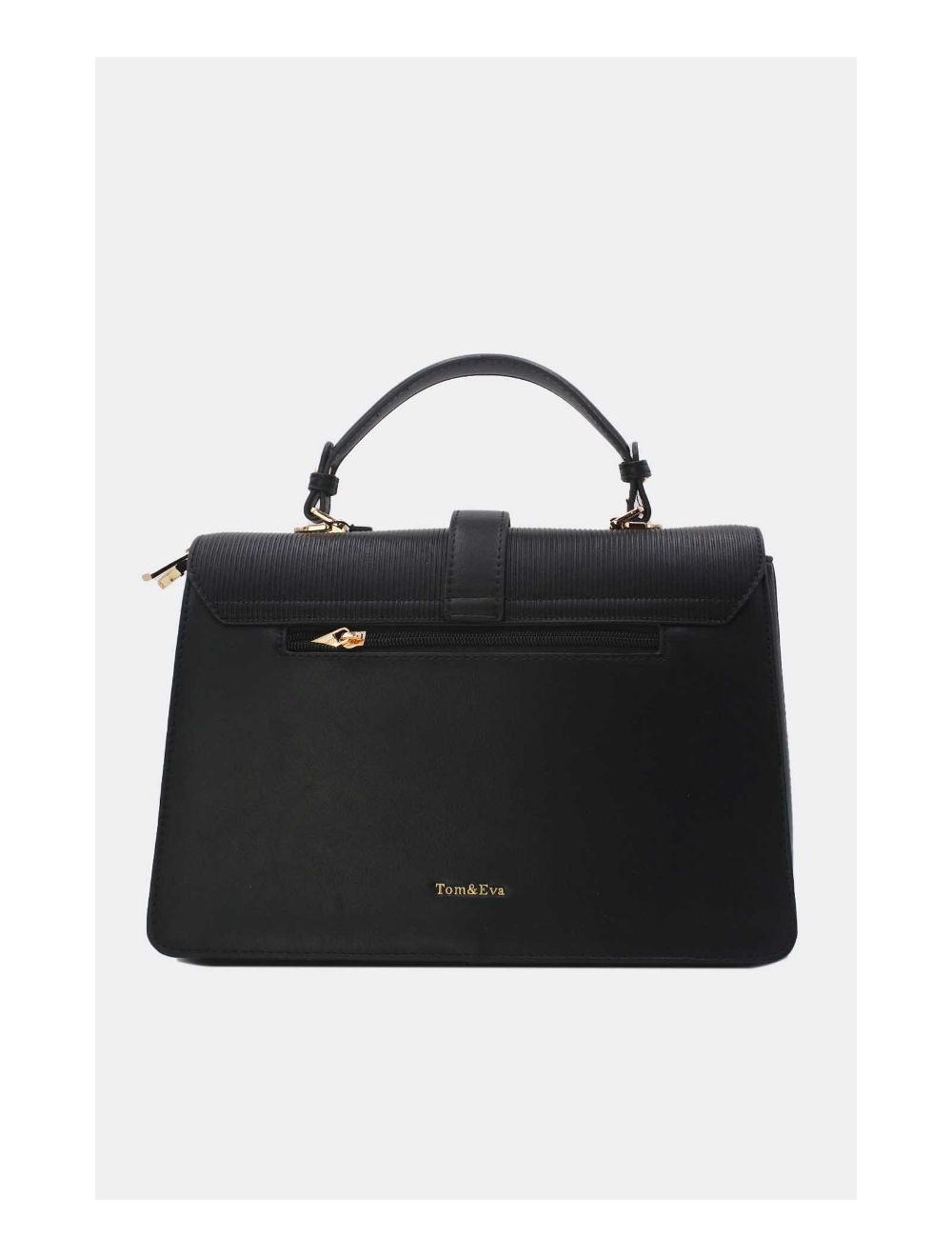 Tom&eva Sac à Main Patchwork Rayure Embossé 24B-6106-Noir