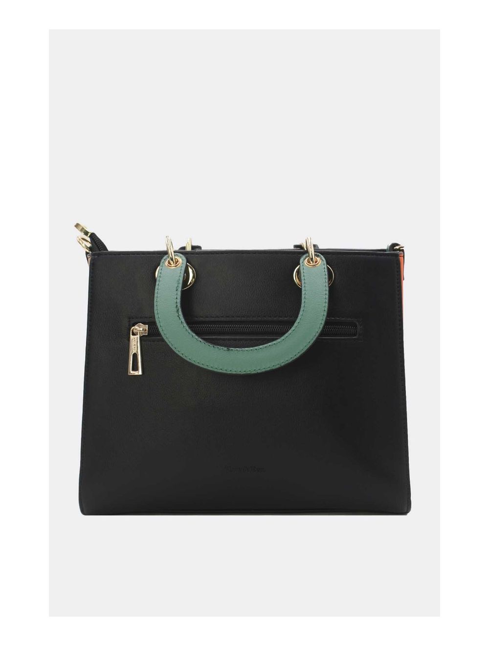 Tom&eva Sac à Main Porté Travers Bicolore 23B-5837-Black/Green