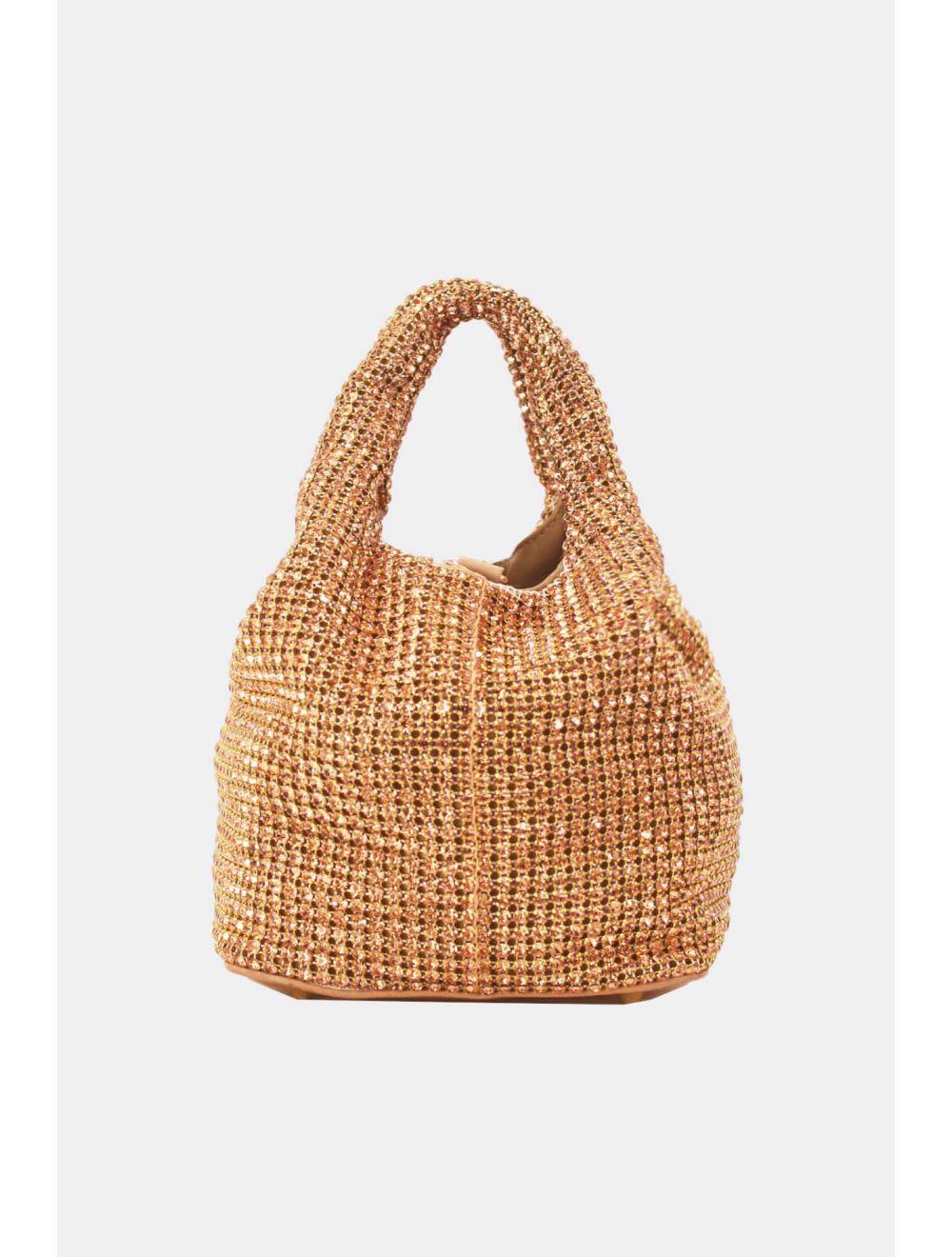 Tom&eva Sac À Main Seau Diamant Strass Pour Femmes-22P-5605-Champagne