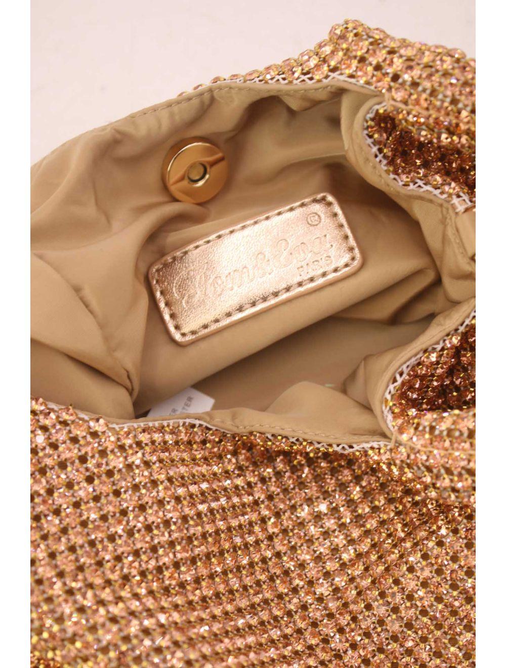 Tom&eva Sac À Main Seau Diamant Strass Pour Femmes-22P-5605-Champagne