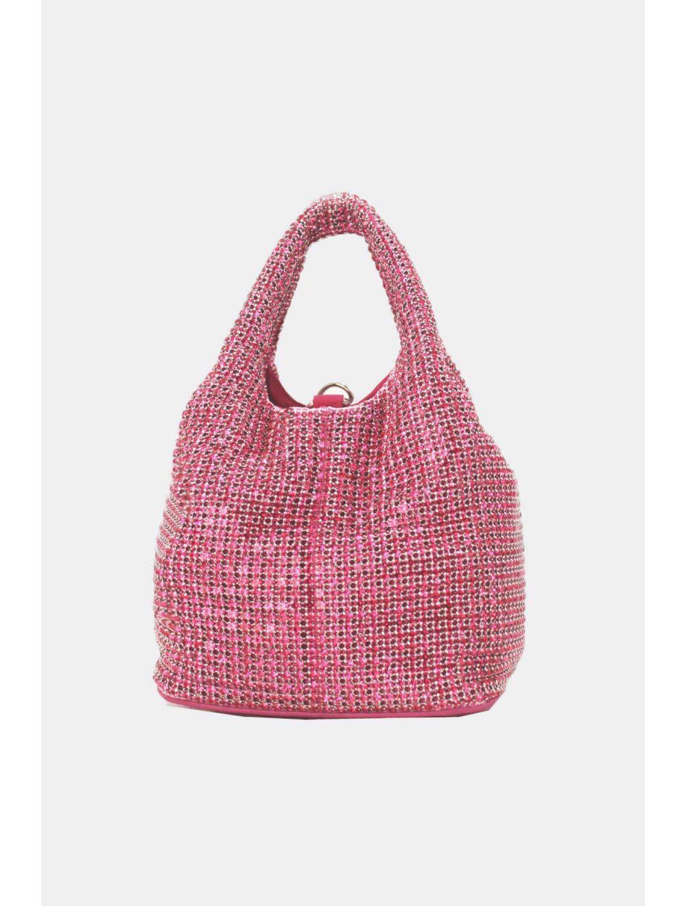 Tom&eva Sac À Main Seau Diamant Strass Pour Femmes-22P-5605-Fushia