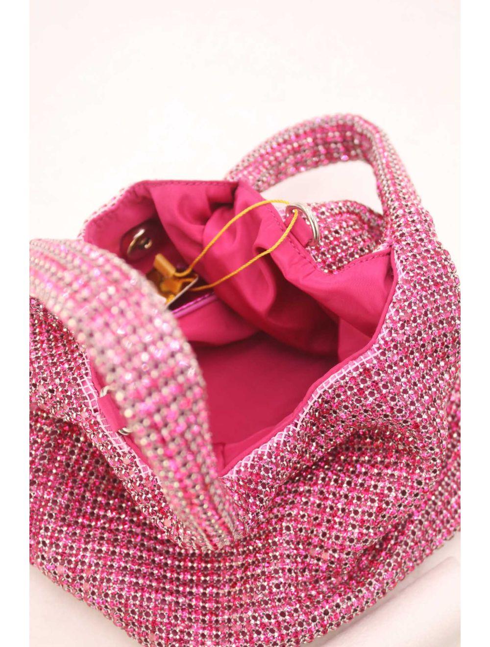 Tom&eva Sac À Main Seau Diamant Strass Pour Femmes-22P-5605-Fushia