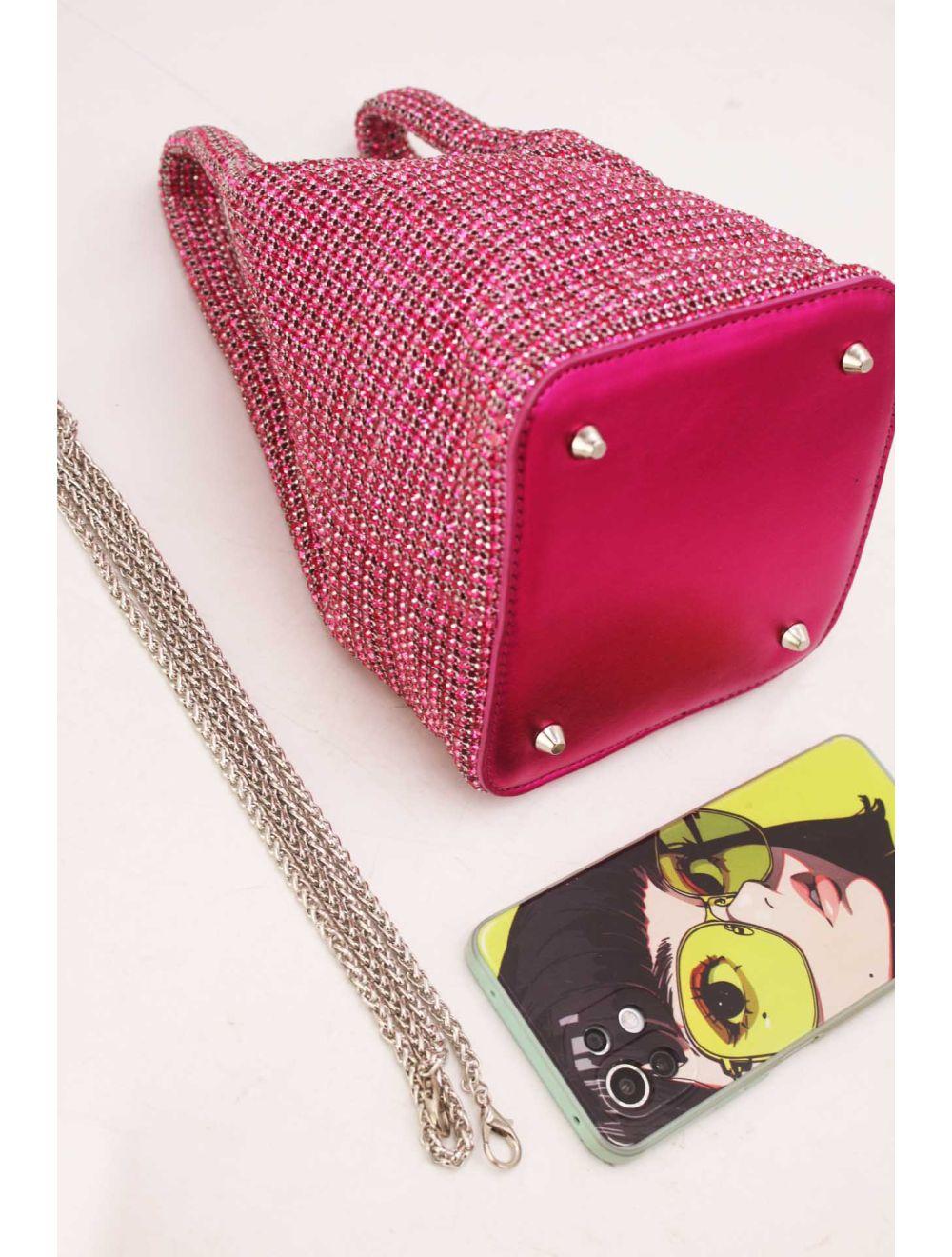 tom&eva Sac À Main Seau Diamant Strass Pour Femmes-22P-5605-Fushia