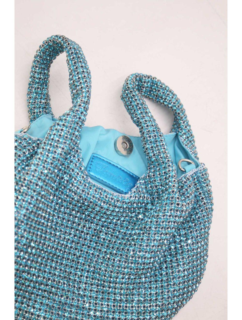 Tom&eva Sac À Main Seau Diamant Strass Pour Femmes-22P-5605-Bleuciel