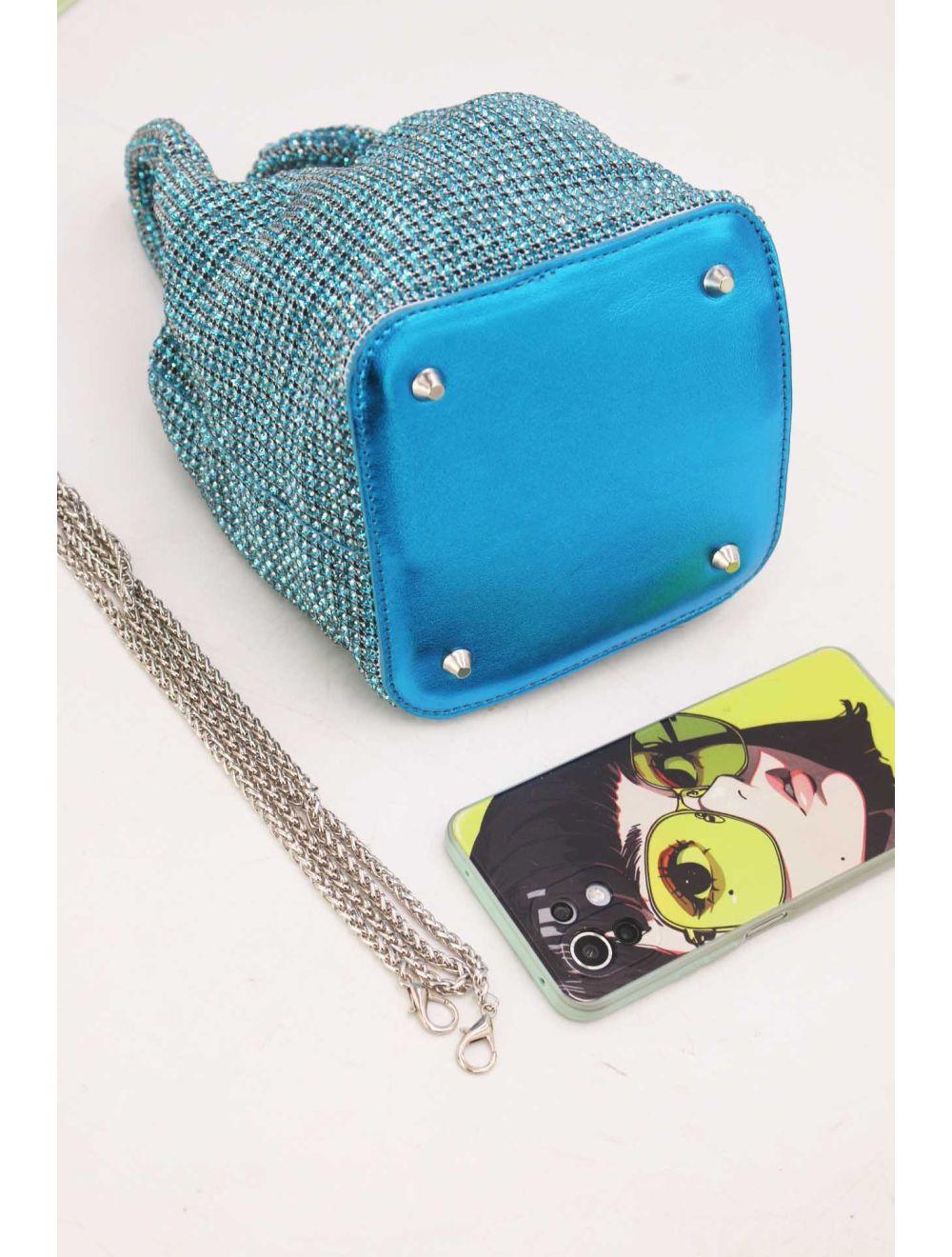 tom&eva Sac À Main Seau Diamant Strass Pour Femmes-22P-5605-Bleuciel