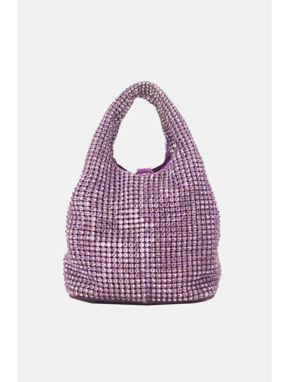 Tom&eva Sac À Main Seau Diamant Strass Pour Femmes-22P-5605-Violet
