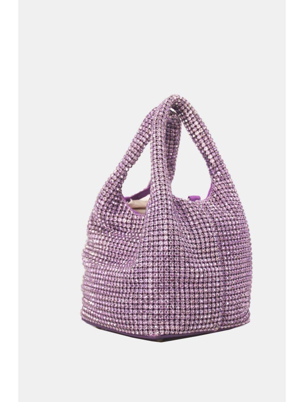 Tom&eva Sac À Main Seau Diamant Strass Pour Femmes-22P-5605-Violet