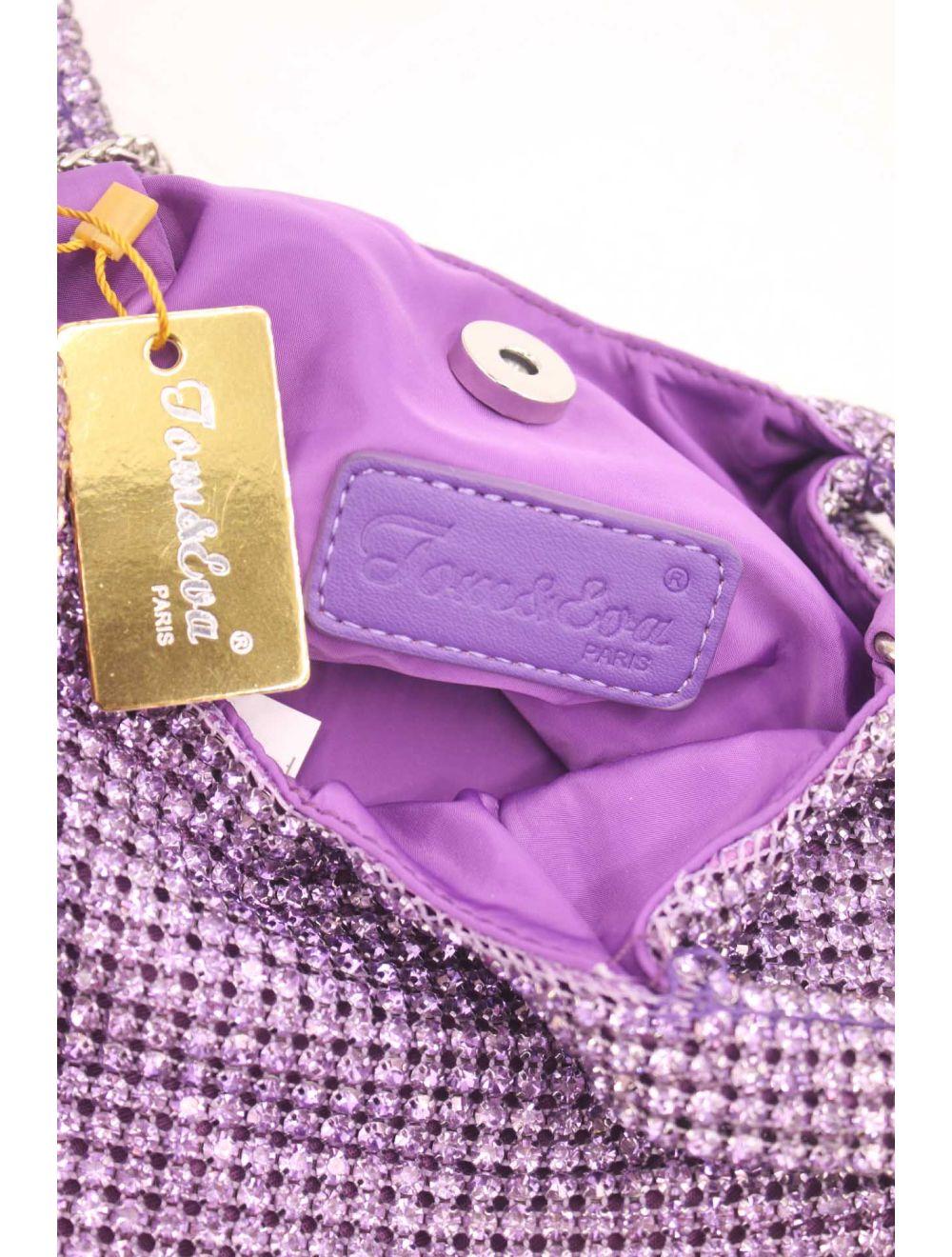 Tom&eva Sac À Main Seau Diamant Strass Pour Femmes-22P-5605-Violet