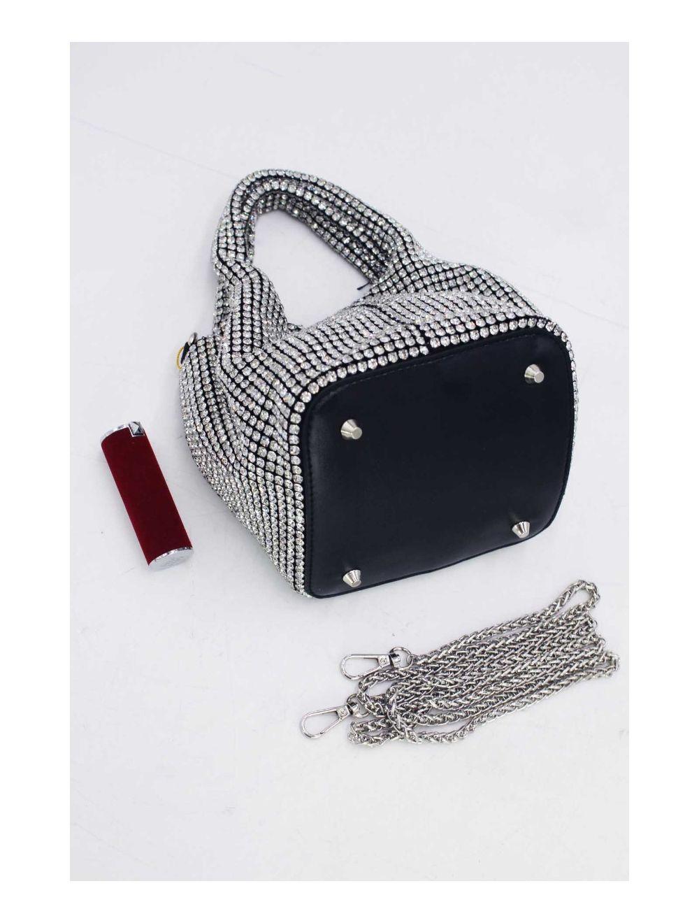 Tom&eva Sac À Main Seau Diamant Strass Pour Femmes-22P-5605-Noir