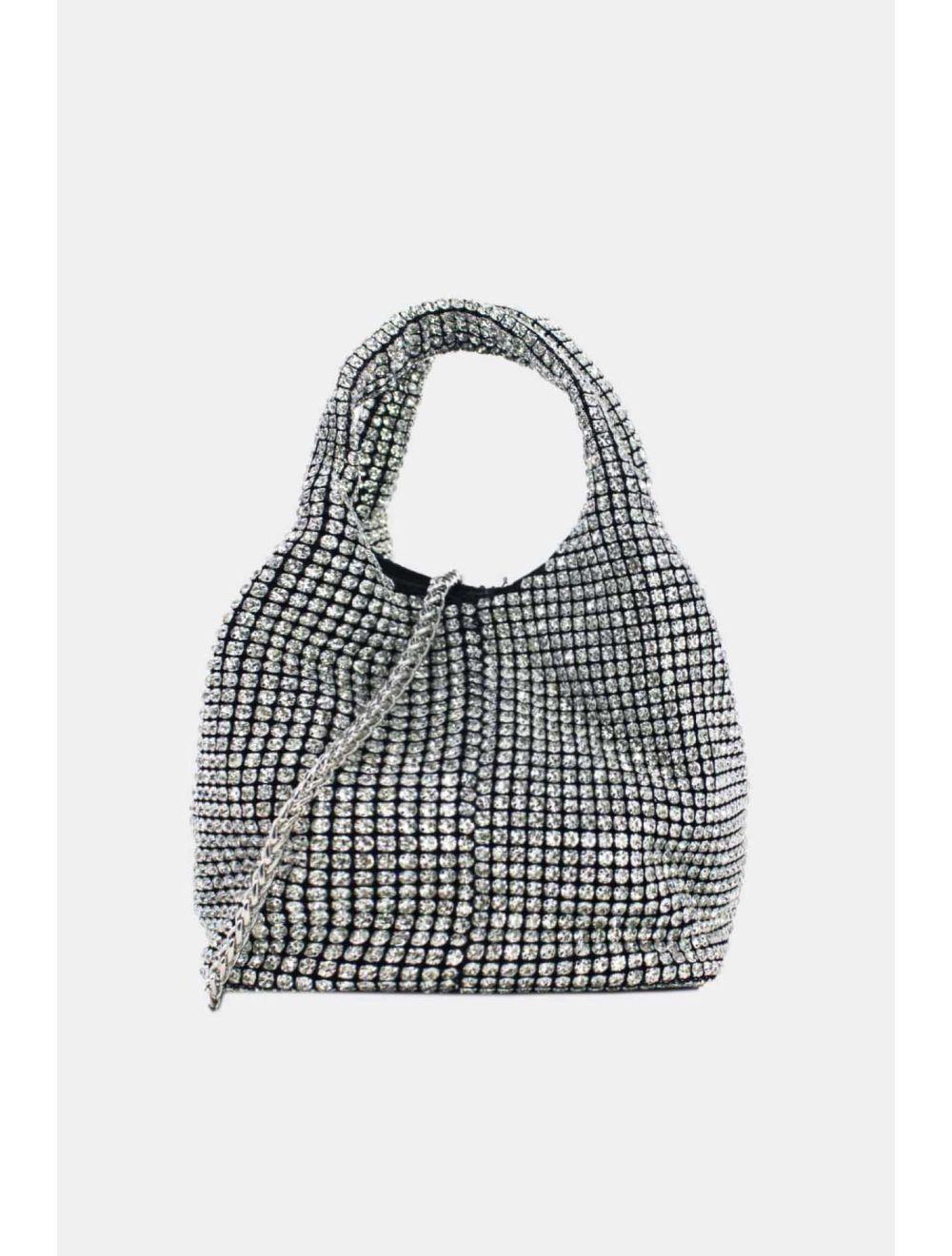 tom&eva Sac À Main Seau Diamant Strass Pour Femmes-22P-5605-Noir