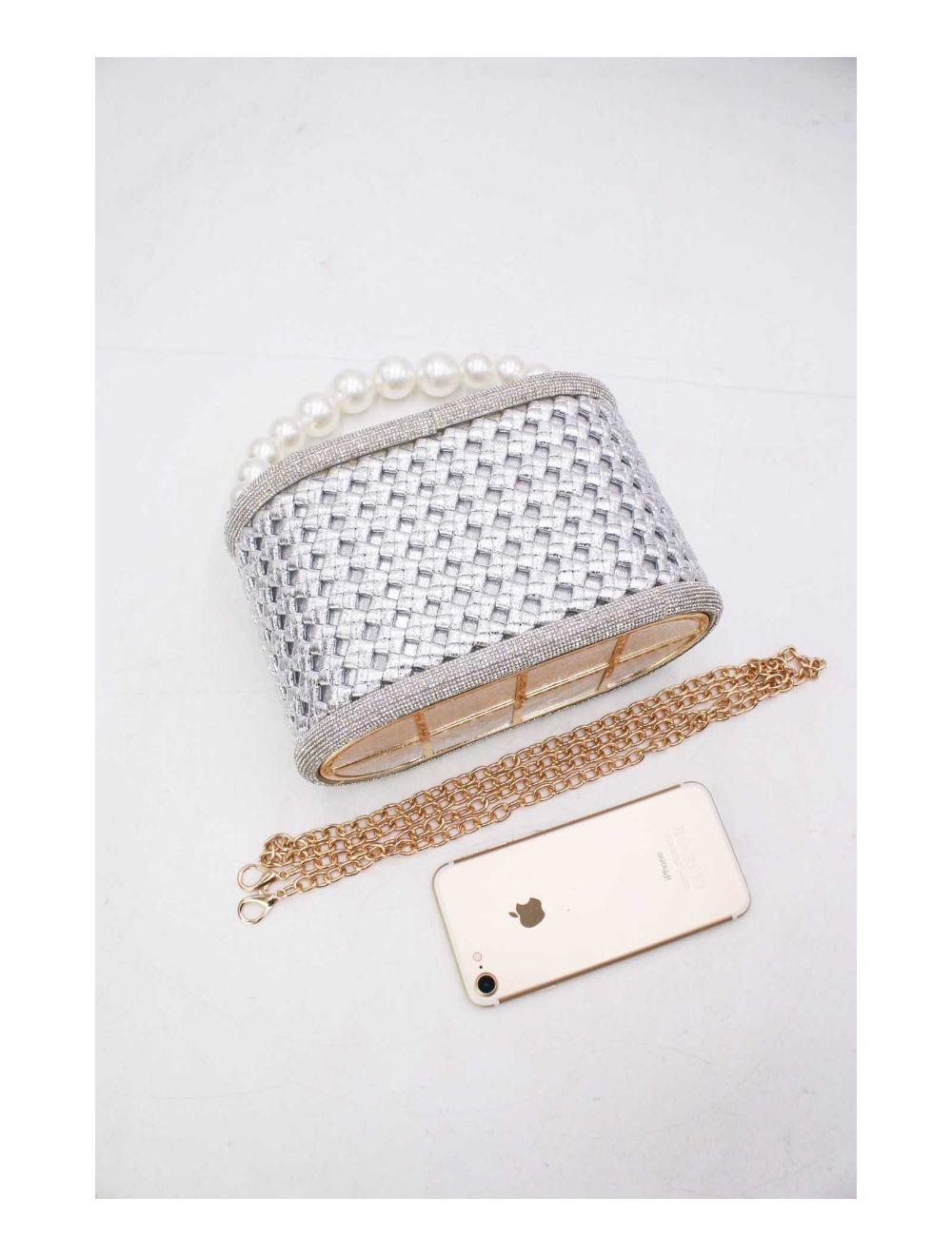 tom&eva Sac à Main Soirée à Anse Perles 24P-5859-Argenté