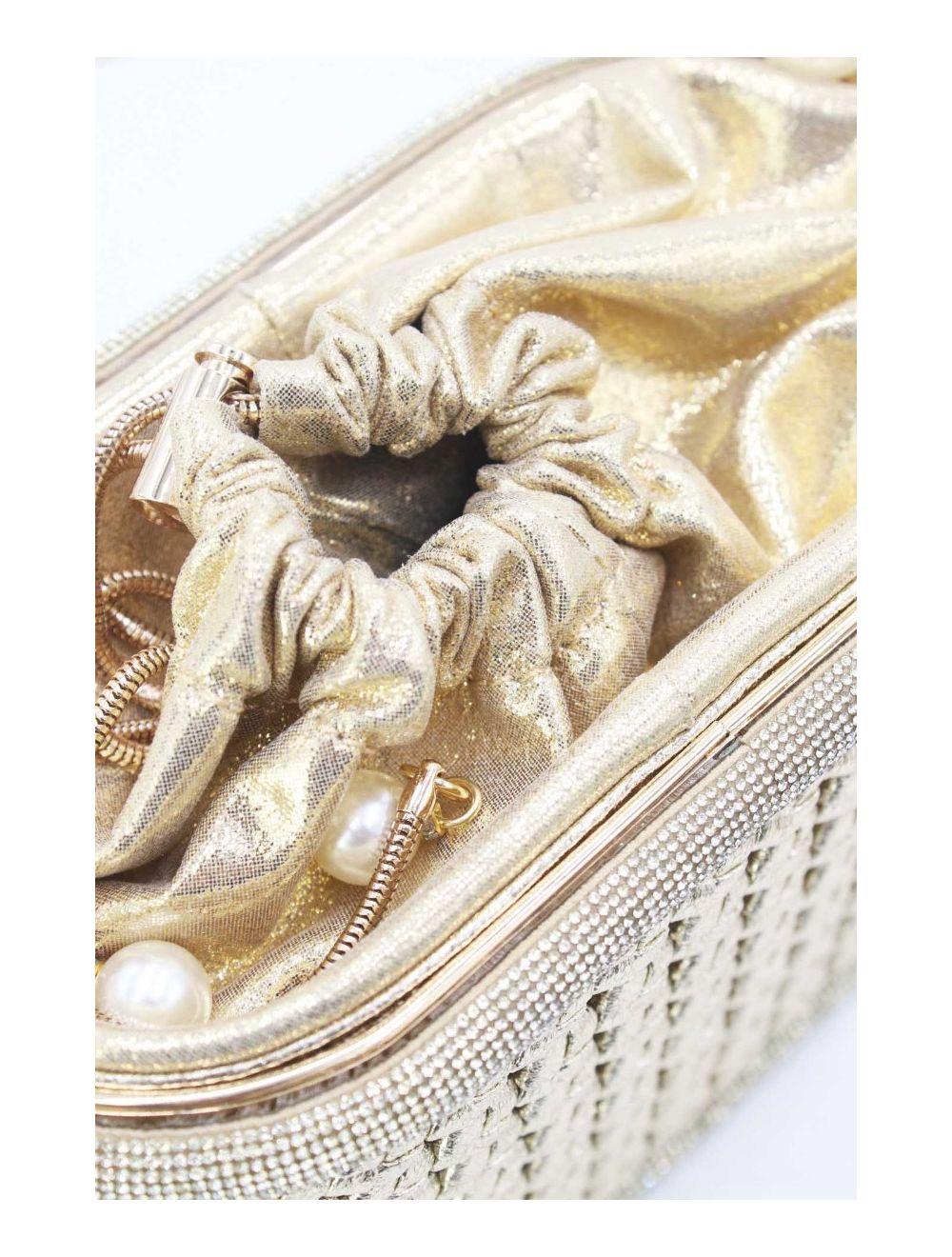 tom&eva Sac à Main Soirée à Anse Perles 24P-5859-Doré