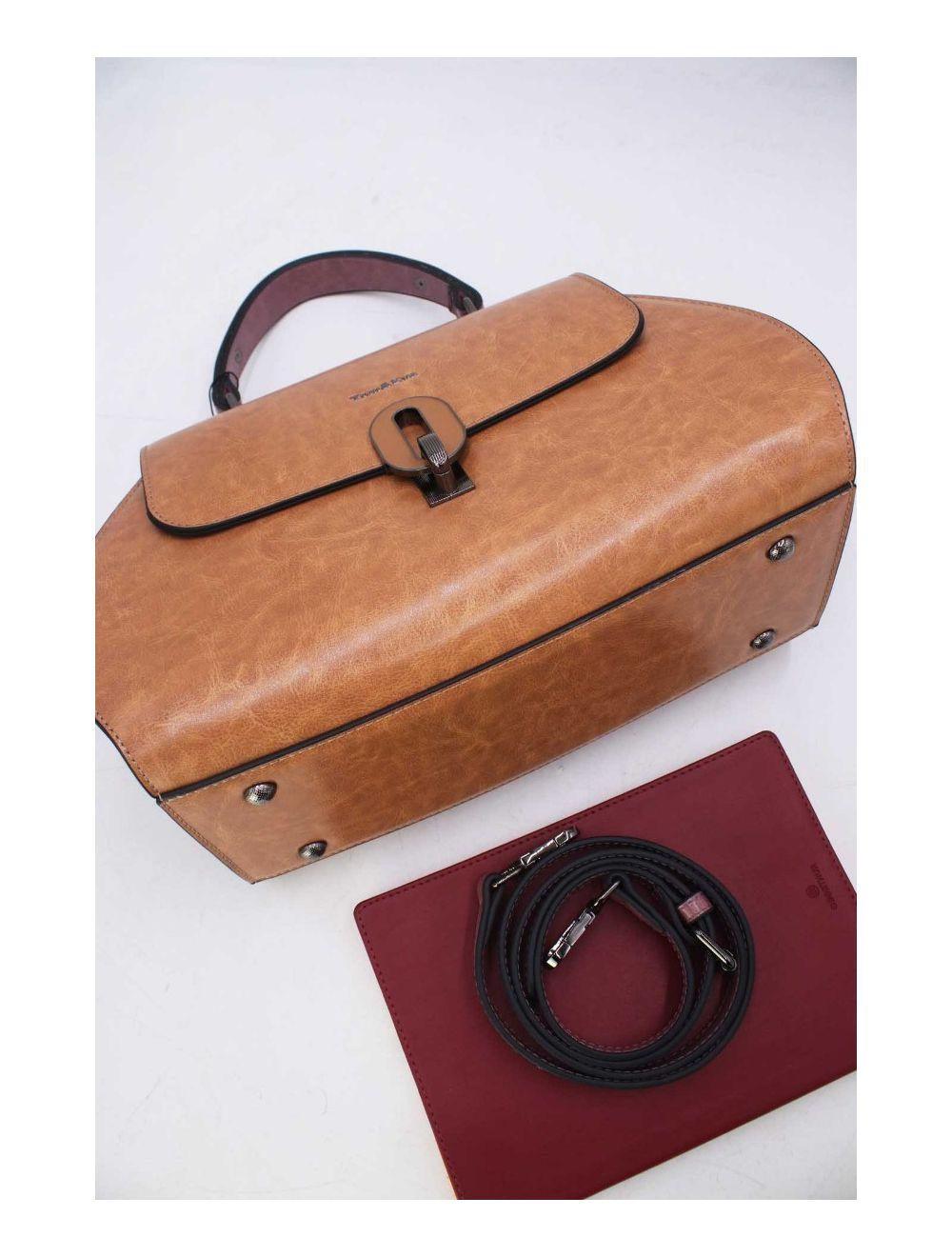 tom&eva Sac à Main Style Vintage 24B-6116-Apricot/Pink