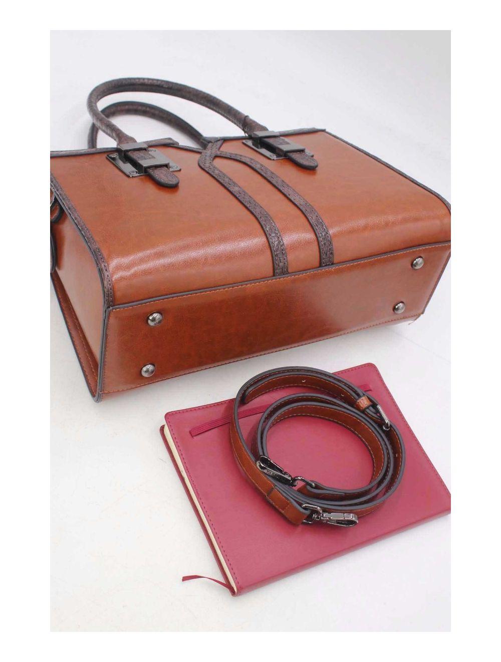 Tom&eva Sac à Main Style Vintage à Anse Embossé 24B-6101-Marron