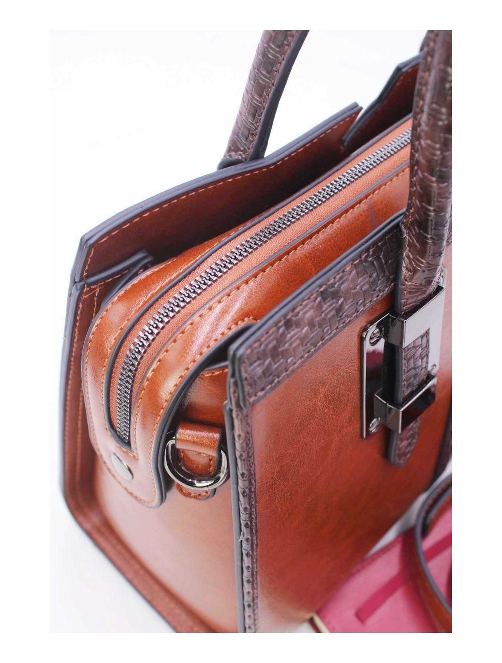 Tom&eva Sac à Main Style Vintage à Anse Embossé 24B-6101-Marron