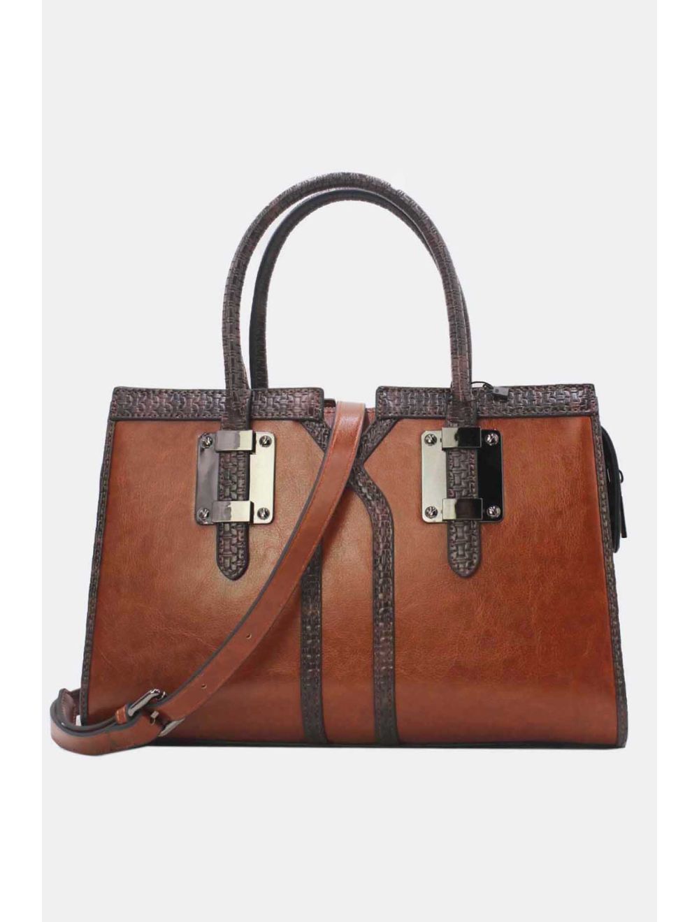 Tom&eva Sac à Main Style Vintage à Anse Embossé 24B-6101-Marron