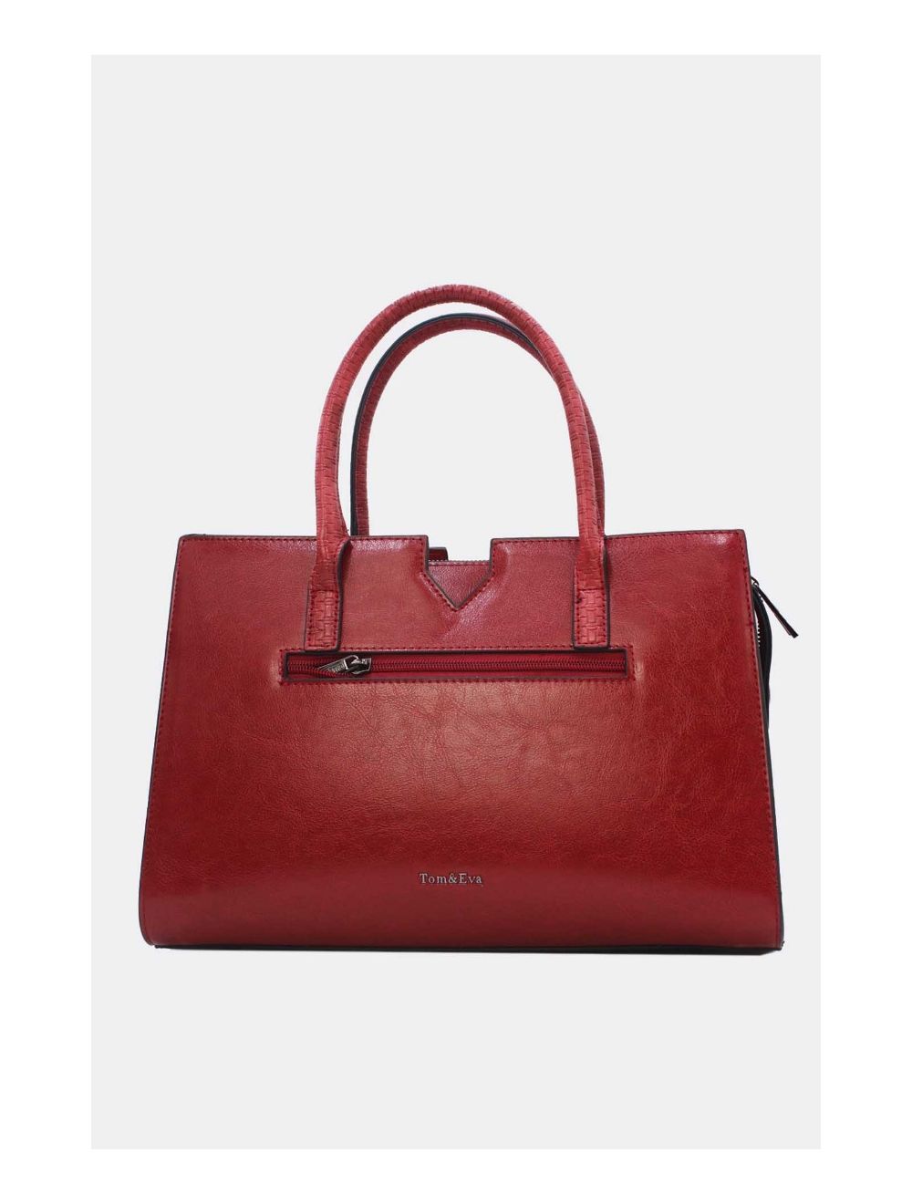 Tom&eva Sac à Main Style Vintage à Anse Embossé 24B-6101-Red/Burgundy