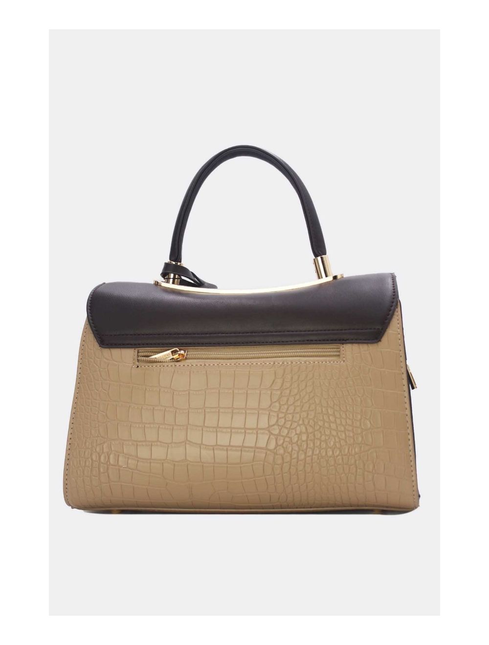 Tom&eva Sac à Main Style Vintage à Effet Croco 23B-5764-Apricot/Coffee