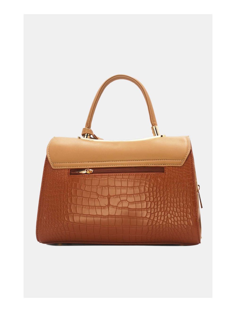 Tom&eva Sac à Main Style Vintage à Effet Croco 23B-5764-Brown/Apricot