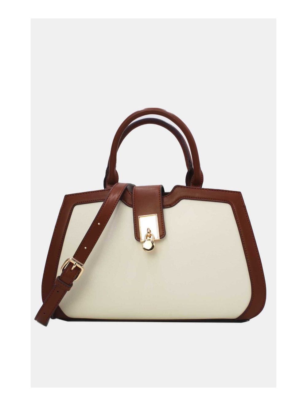 tom&eva Sac à Main Vintage Femme 24B-5977L-Beige/D.Brown