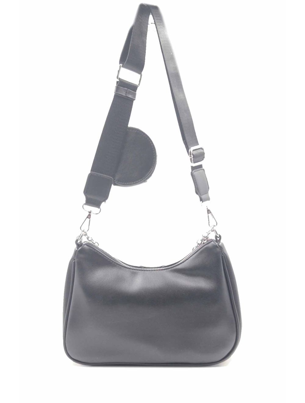 Tom&eva Sac Baguette Effet Cuir à La Chaîne Avec Porte-monnaie-20H-3023-Noir