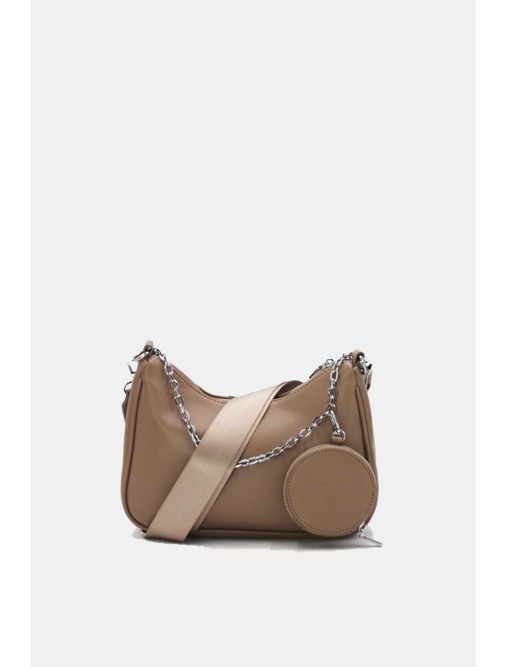 tom&eva Sac Baguette Effet Cuir à la Chaîne avec Porte-monnaie-20H-3023-Abricot