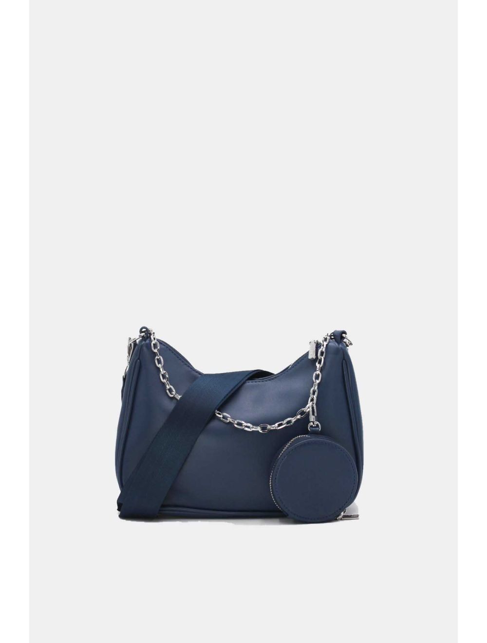 tom&eva Sac Baguette Effet Cuir à la Chaîne avec Porte-monnaie-20H-3023-Bleu