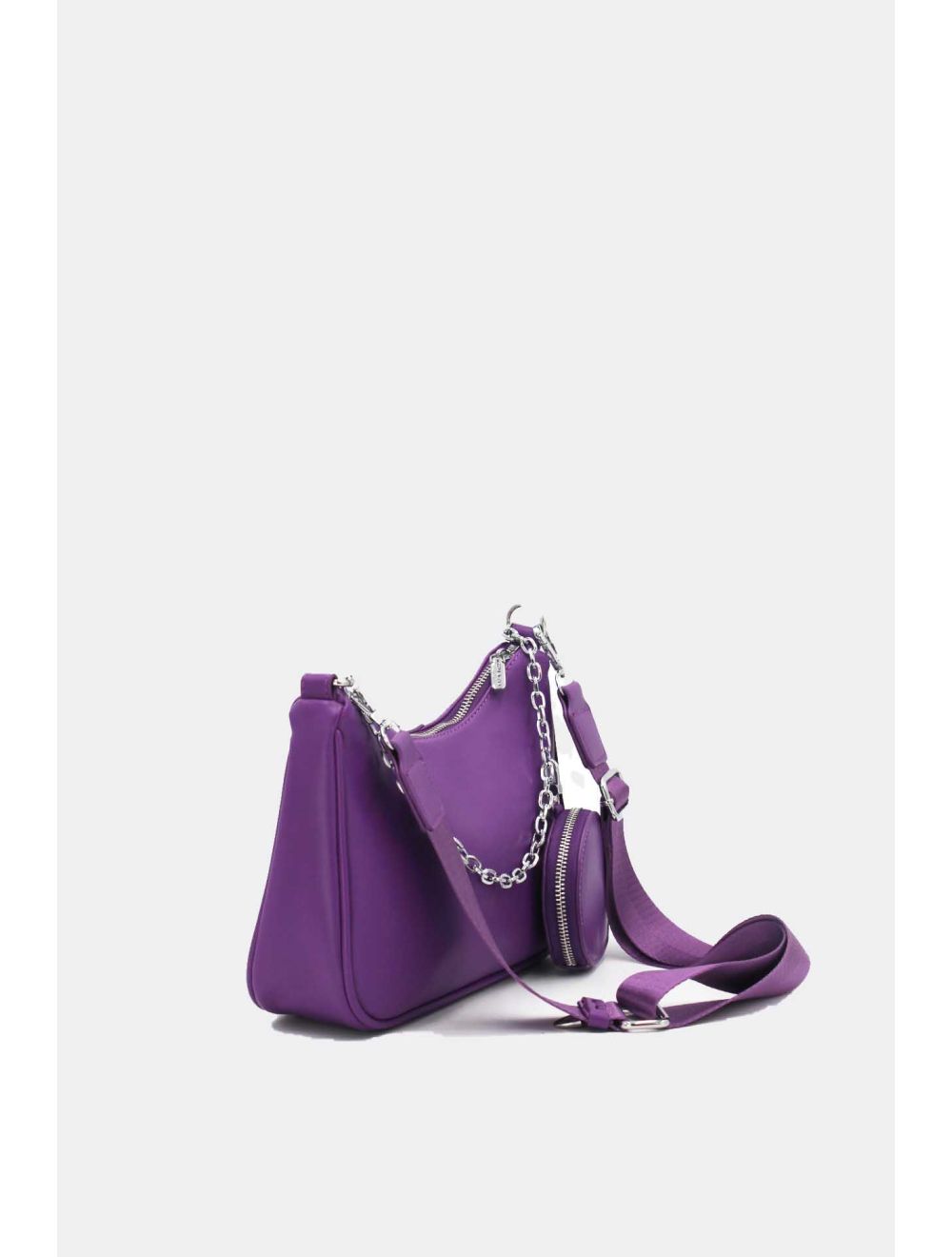 Tom&eva Sac Baguette Effet Cuir à La Chaîne Avec Porte-monnaie-20H-3023-Violet