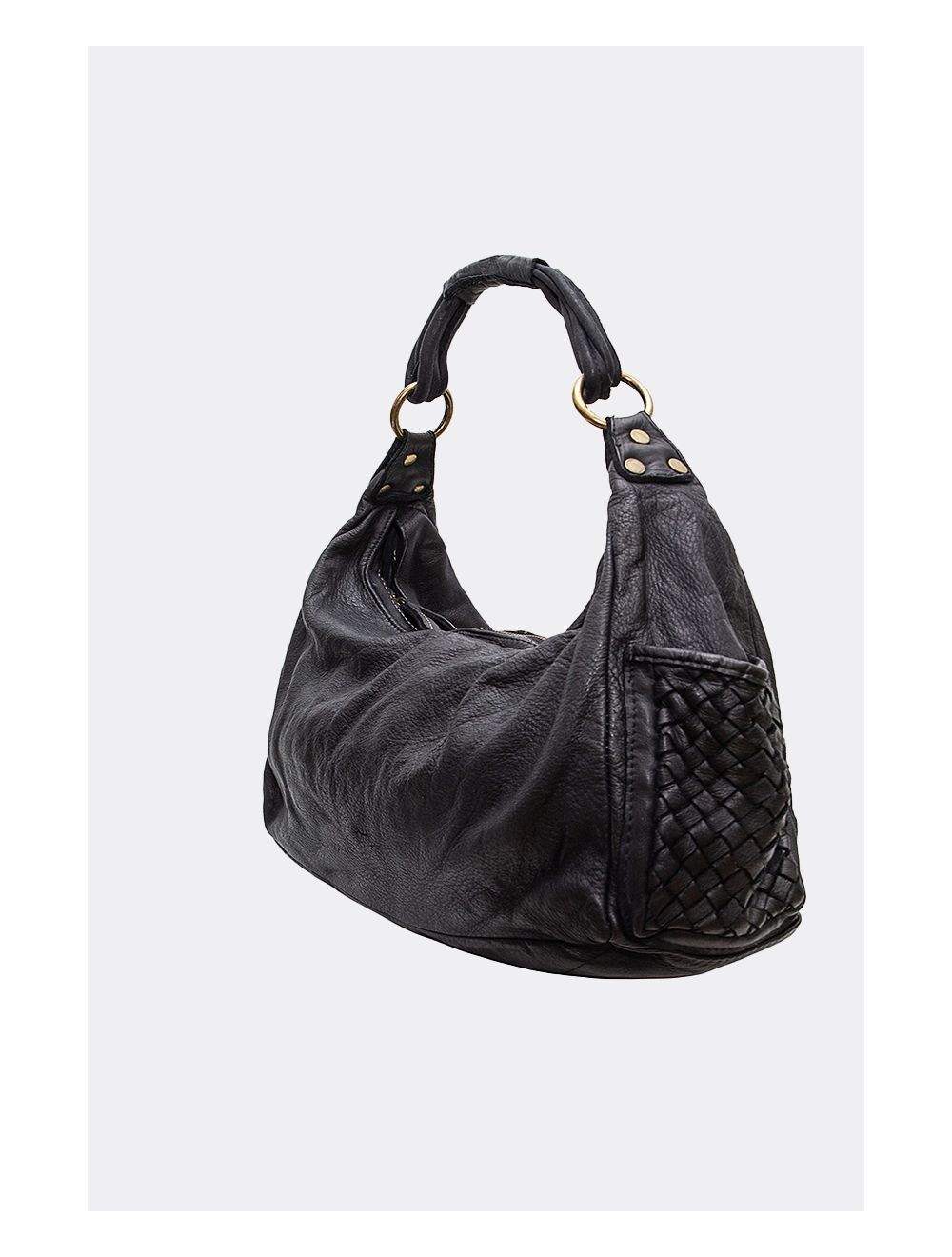 Tom&eva Sac Baguette En Cuir De Vachette Style Vintage-SUEDE KEYLA 4053-NOIR