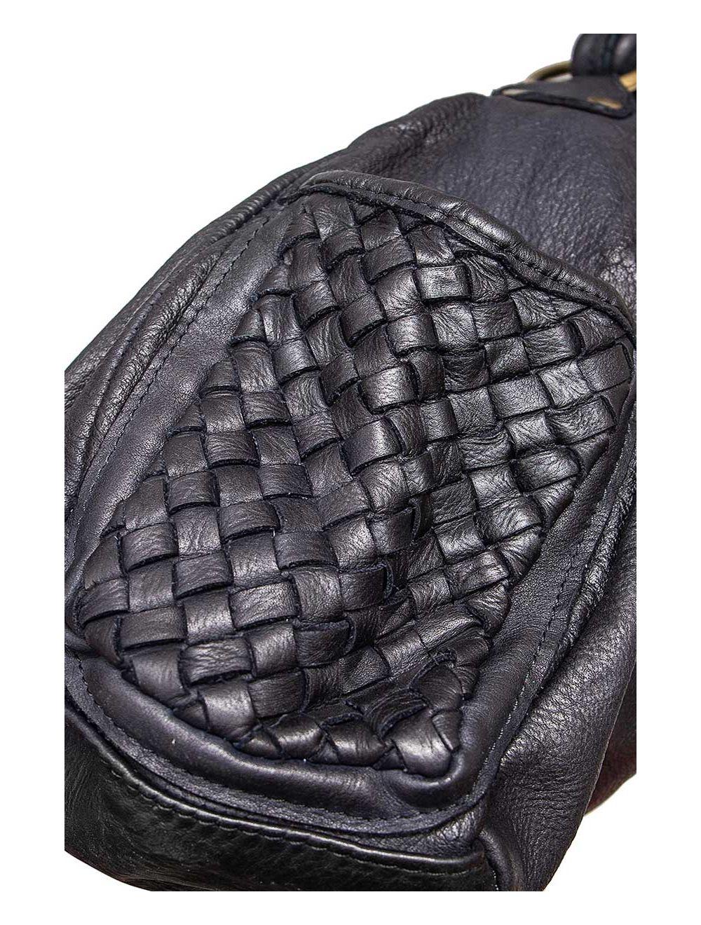 Tom&eva Sac Baguette En Cuir De Vachette Style Vintage-SUEDE KEYLA 4053-NOIR