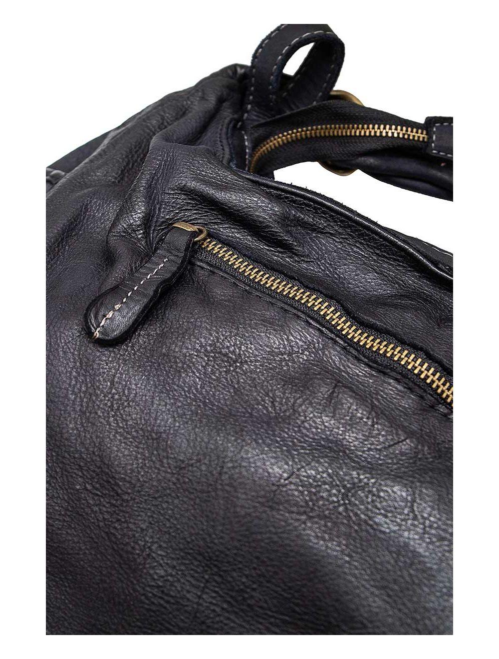 Tom&eva Sac Baguette En Cuir De Vachette Style Vintage-SUEDE KEYLA 4053-NOIR