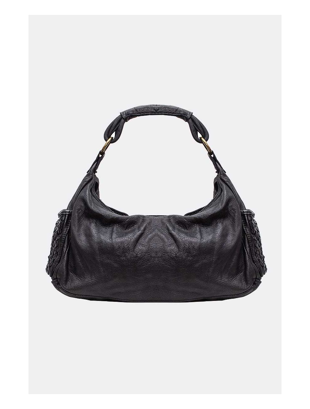 tom&eva Sac Baguette En Cuir De Vachette Style Vintage-SUEDE KEYLA 4053-NOIR