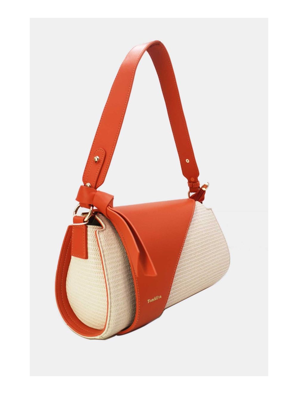 Tom&eva Sac Baguette Femme Avec Nœud 24P-5962-White/Orange