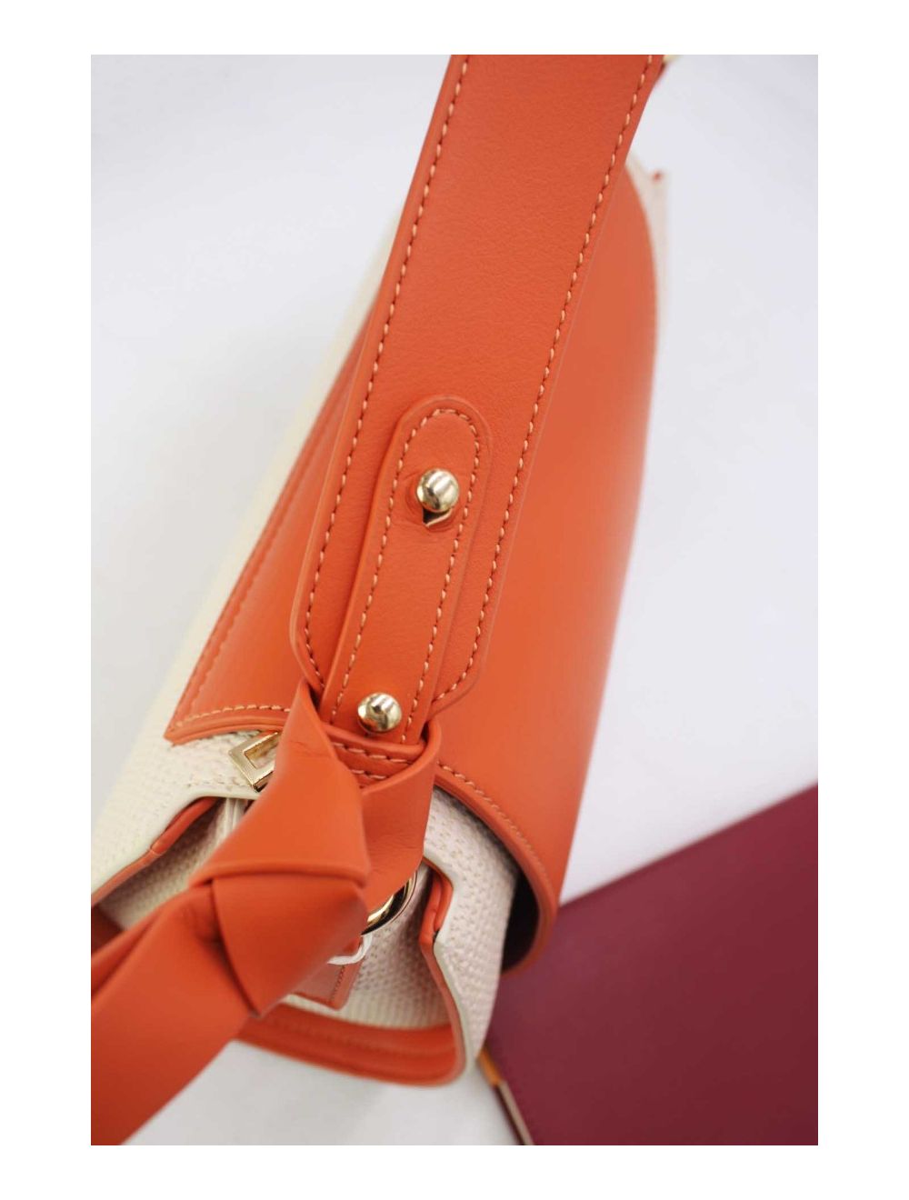 tom&eva Sac Baguette Femme Avec Nœud 24P-5962-White/Orange